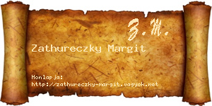 Zathureczky Margit névjegykártya